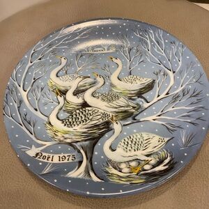 1975 Haviland Six Geese A Laying Collector Plate 12 Days of Christmas